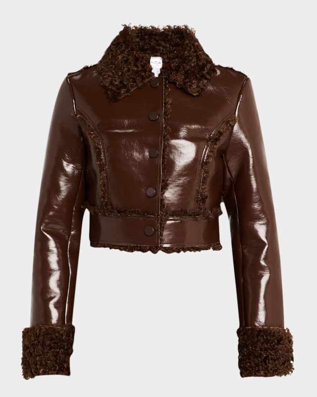 Mercia Reversible Patent Faux Leather Jacket